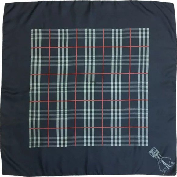518166BC (S1) Burberry Scarf Black Silk - Picture 1 of 10